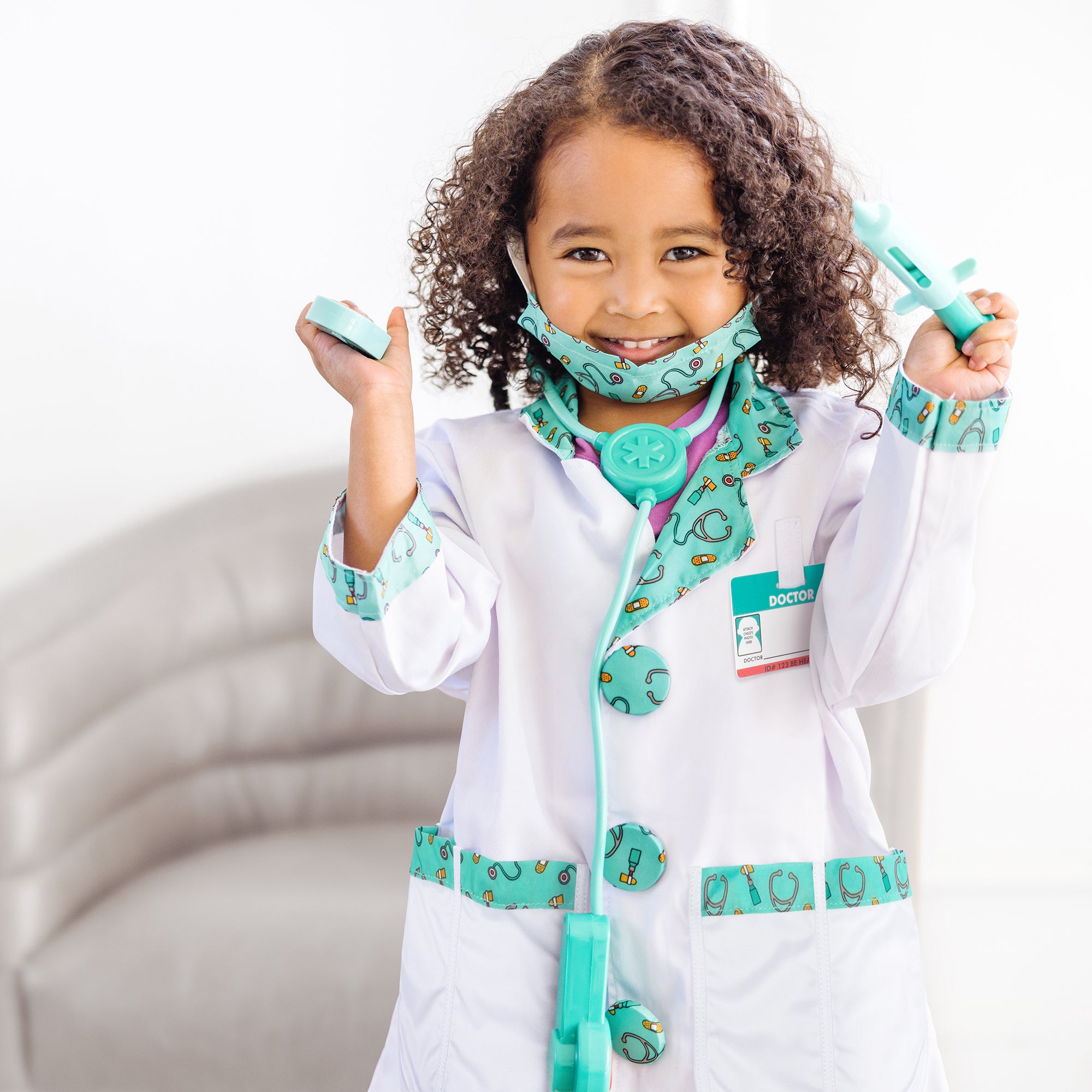 Children's doctor kit shop with lab coat