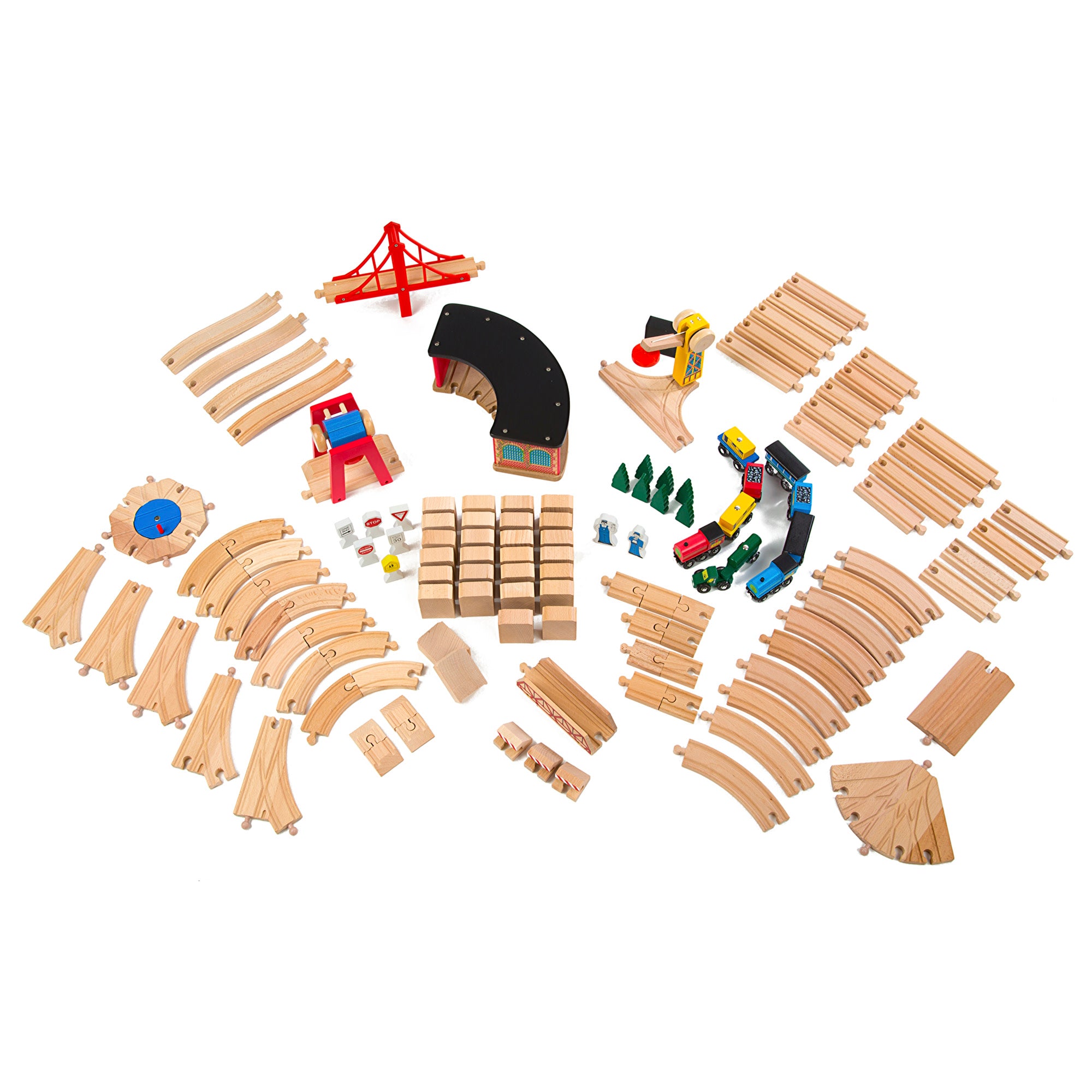 NEW Melissa & Doug Wooden Railway 2024 Set, 130 Pieces