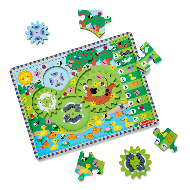 Animal Chase I-Spy Wooden Gear Puzzle