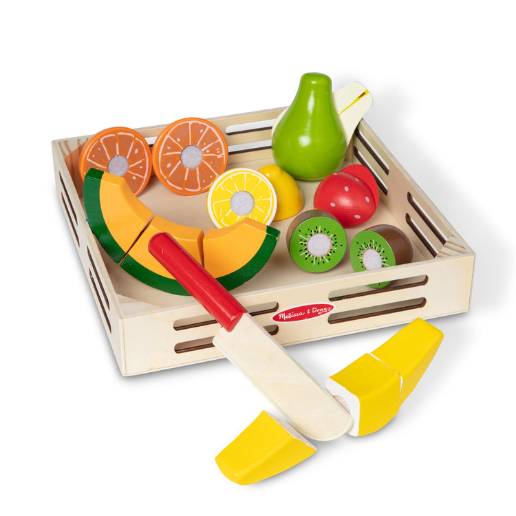 Wooden cutting board toy for children to play kitchen, pretend