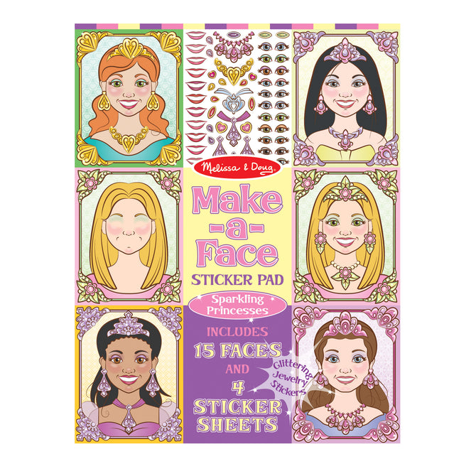 Make-a-Face Sticker Pad - Sparkling Princesses