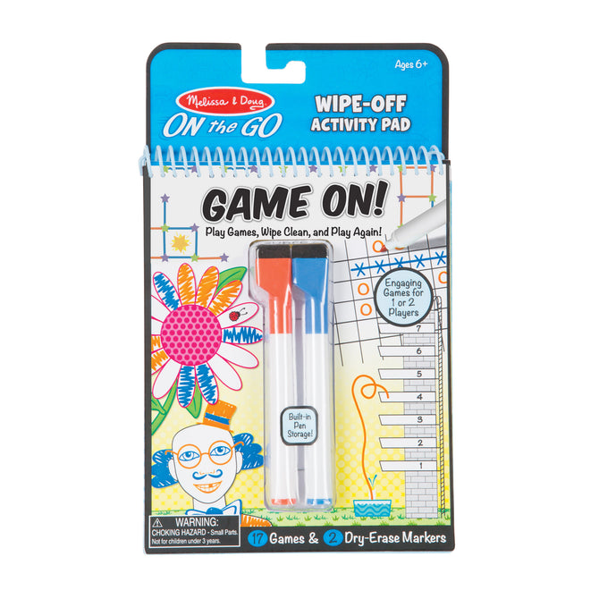 Game On! Wipe-Off Activity Pad - On the Go Travel Activity