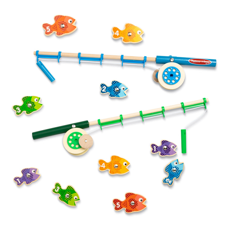 3 Pcs Wooden Magnetic Fishing Pole Toy Kids Fishing Rod Toys