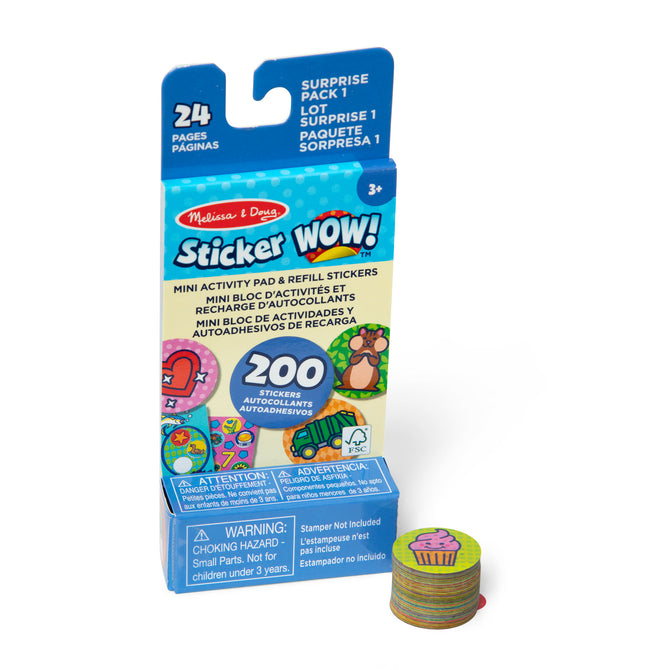 Sticker WOW!? Mini Activity Pad & Refill Stickers - Surprise Pack 1 (200+ Stickers, Stamper Not Included)