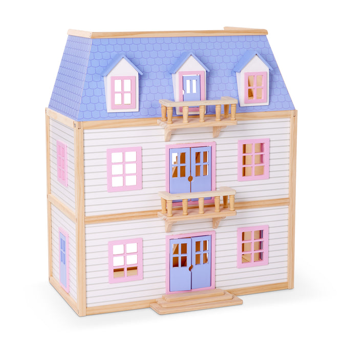 Wooden Multi-Level Dollhouse