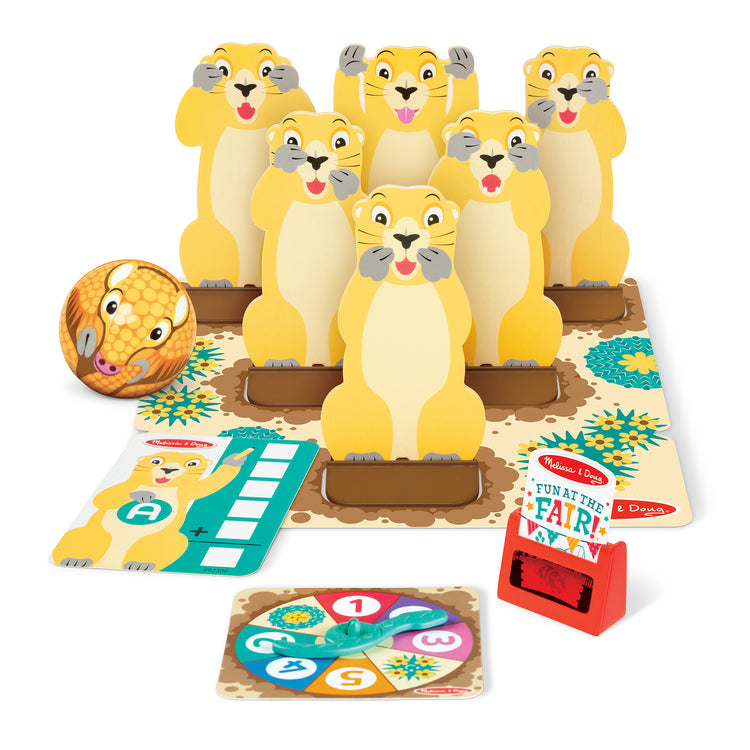  The Melissa & Doug Fun at the Fair! Wooden Armadillo Roll & Bowl Prairie Dog Bowling Game