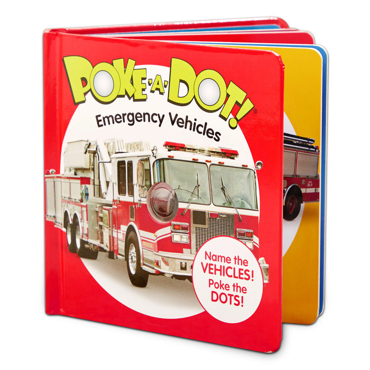 A playroom scene with The Melissa & Doug Children’s Book – Poke-a-Dot: Emergency Vehicles (Board Book with Buttons to Pop)