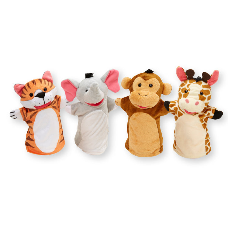  The Melissa & Doug Zoo Friends Hand Puppets (Set of 4) - Elephant, Giraffe, Tiger, and Monkey