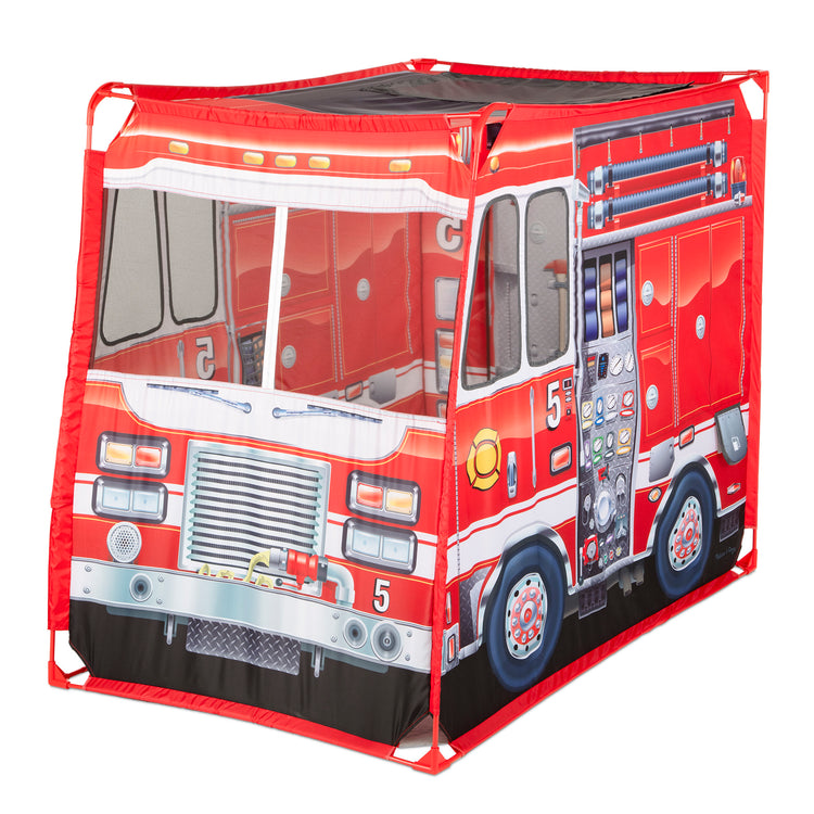 The loose pieces of The Melissa & Doug Fire Truck Play Tent