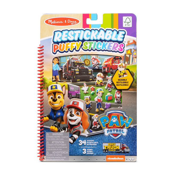 PAW Patrol Restickable Puffy Stickers - Big Truck Pups