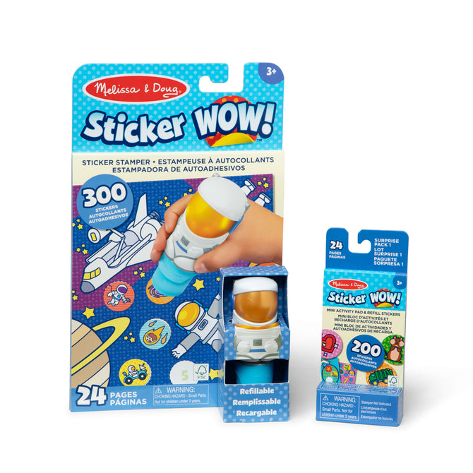 Sticker WOW!? Astronaut Bundle: Activity Pad & Sticker Stamper + Mini Activity Pad and 200 Refill Stickers