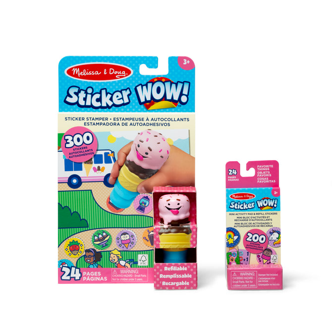 Sticker WOW!? Ice Cream Bundle: Activity Pad & Sticker Stamper + Mini Activity Pad and 200 Refill Stickers