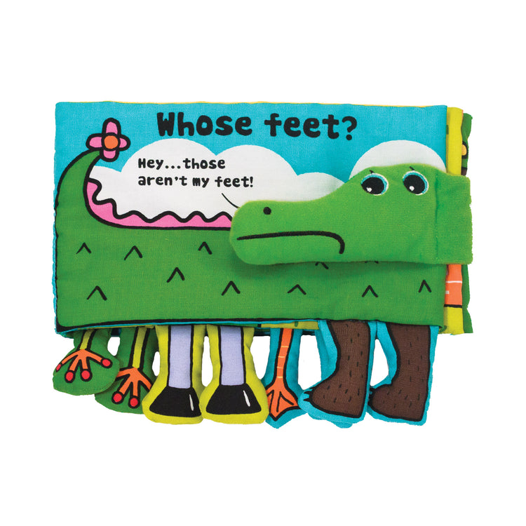 An assembled or decorated image of The Melissa & Doug Soft Activity Baby Book - Whose Feet?