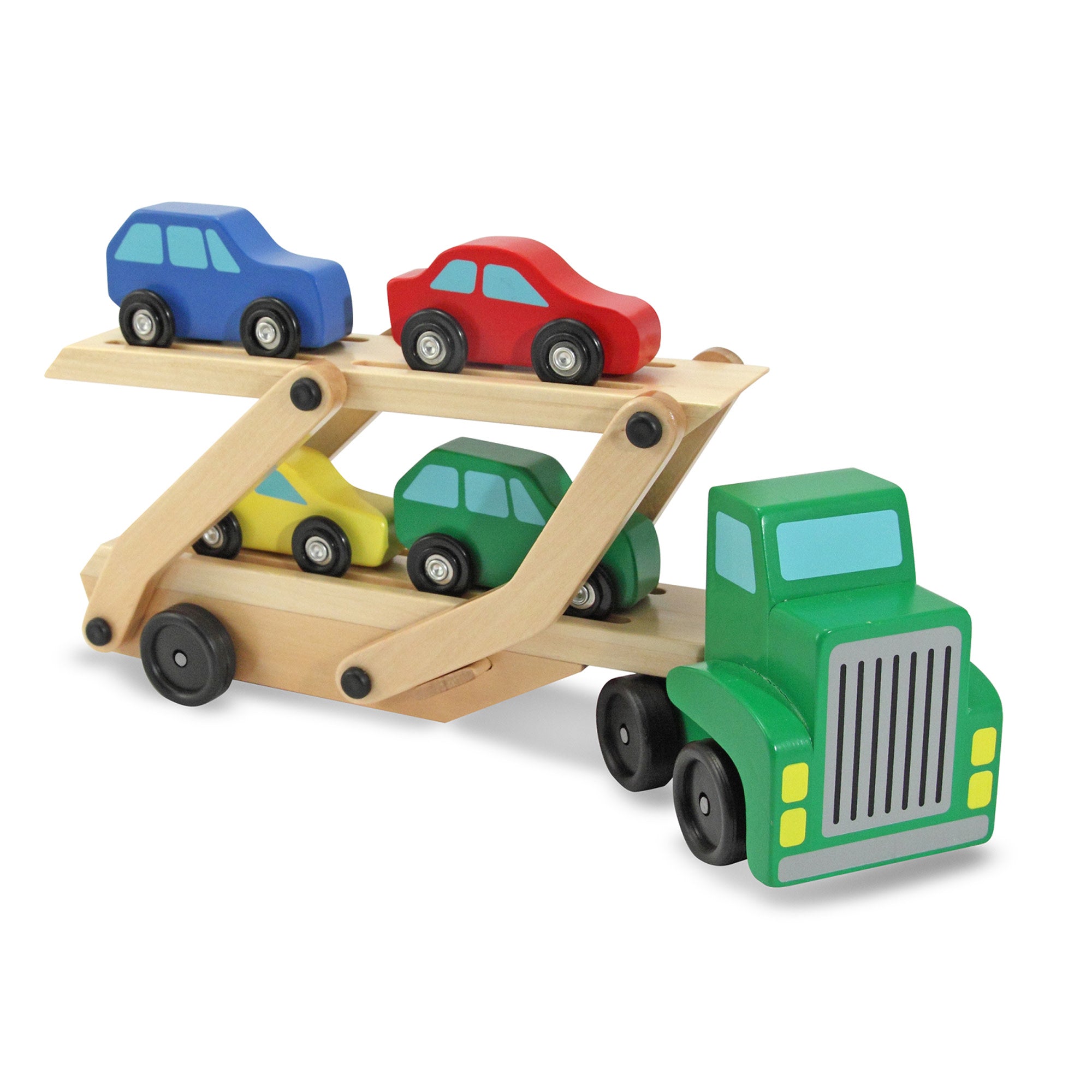 Car Carrier Truck Cars Wooden Toy Set Melissa Doug