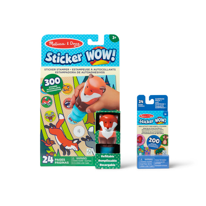 Sticker WOW!? Fox Bundle: Activity Pad & Sticker Stamper + Mini Activity Pad and 200 Refill Stickers