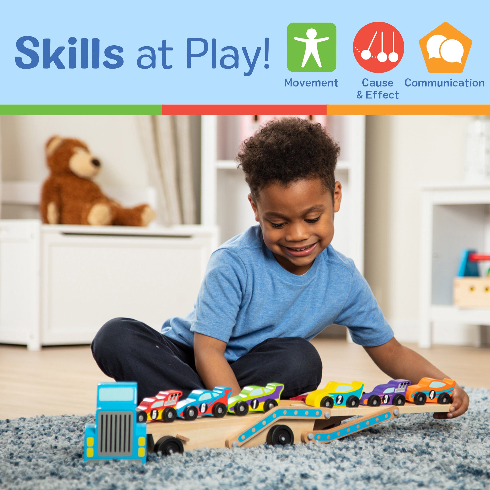 Melissa and doug race car transporter online