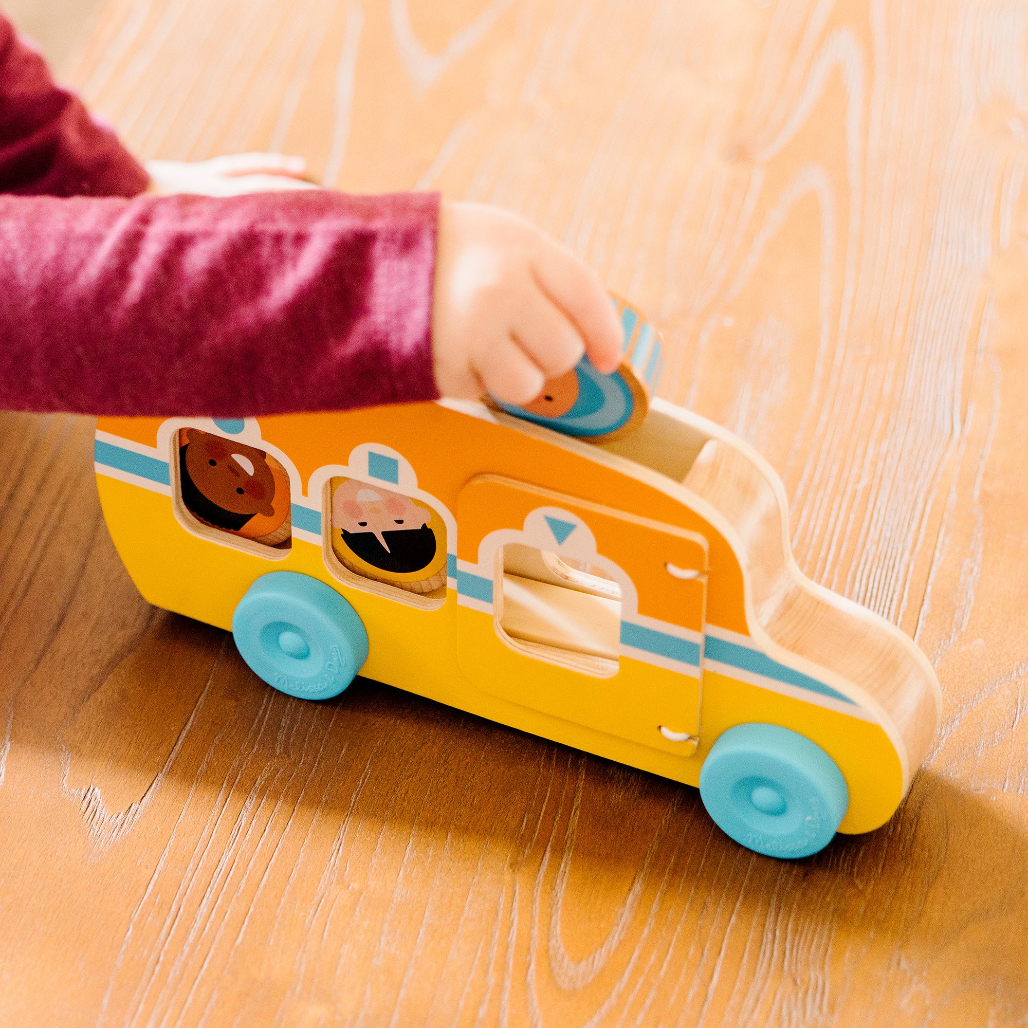 Melissa and doug wooden bus clearance