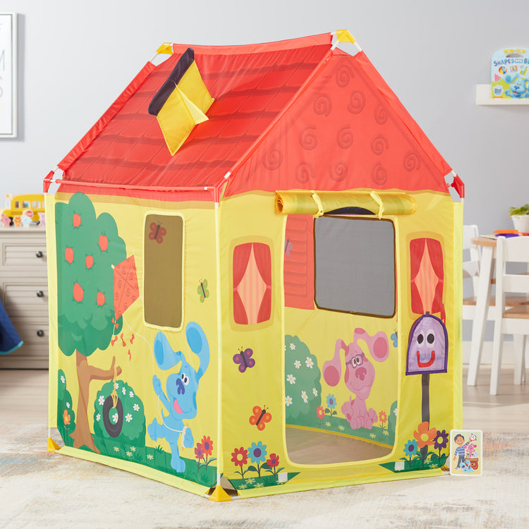 A playroom scene with The Melissa & Doug Blue's Clues & You! Blue's House Play Tent