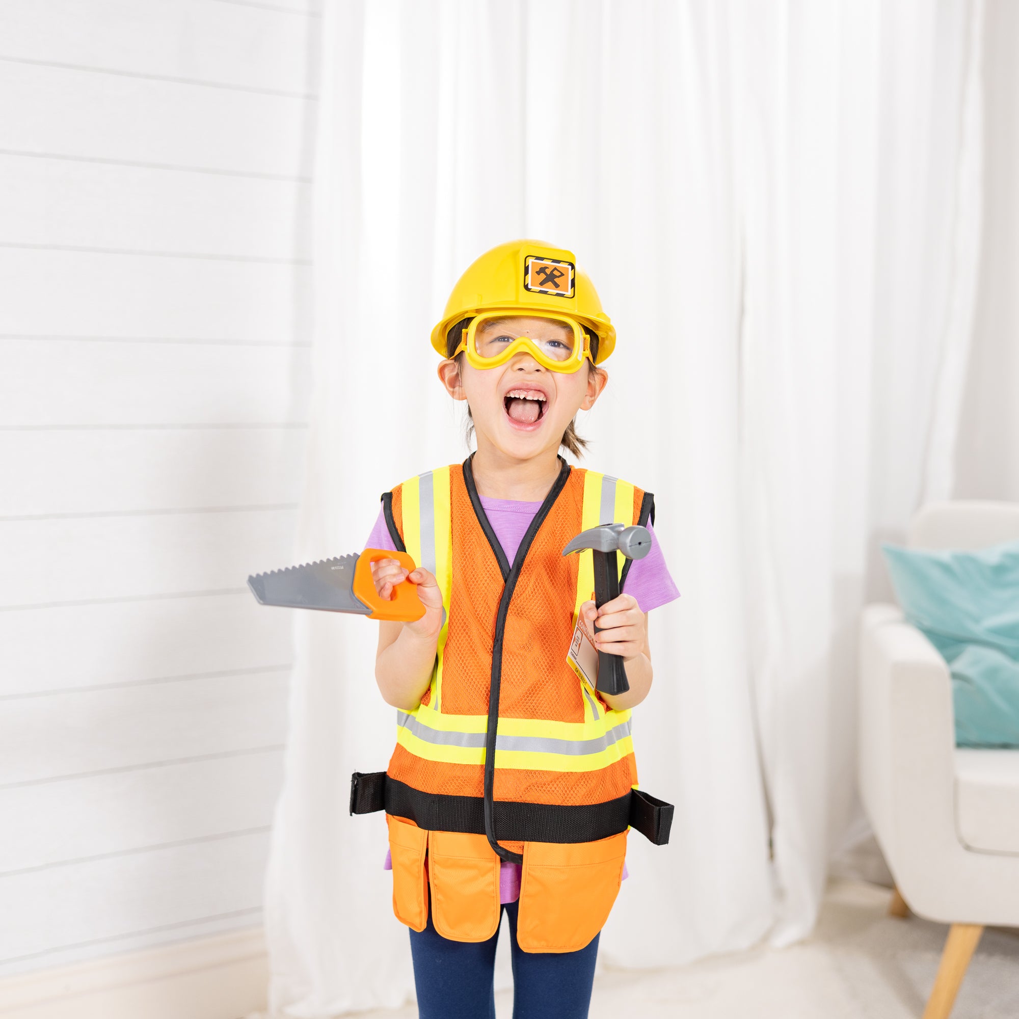 Construction worker role store play costume set