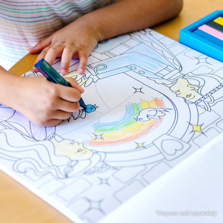 Jumbo 50-Page Kids' Coloring Pad - Horses, Hearts, Flowers, and More