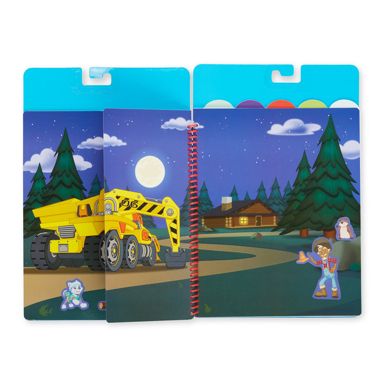 An assembled or decorated The Melissa & Doug PAW Patrol Restickable Stickers Flip-Flap Pad - Ultimate Rescue (130 Reusable Stickers)