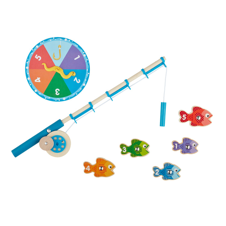 1 Pcs Wooden Fishing Game Play Set - 31 Fish, 2 Poles,Toy For Kids,Magnetic  Fishing Puzzles With Animals And Fruit