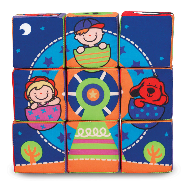 An assembled or decorated The Melissa & Doug K's Kids Match and Build Soft Blocks Set