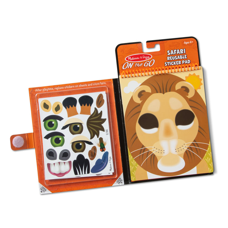  The Melissa & Doug On the Go Make-a-Face Reusable Sticker Pad Travel Toy Activity Book – Safari Animals (10 Scenes, 66 Cling Stickers)