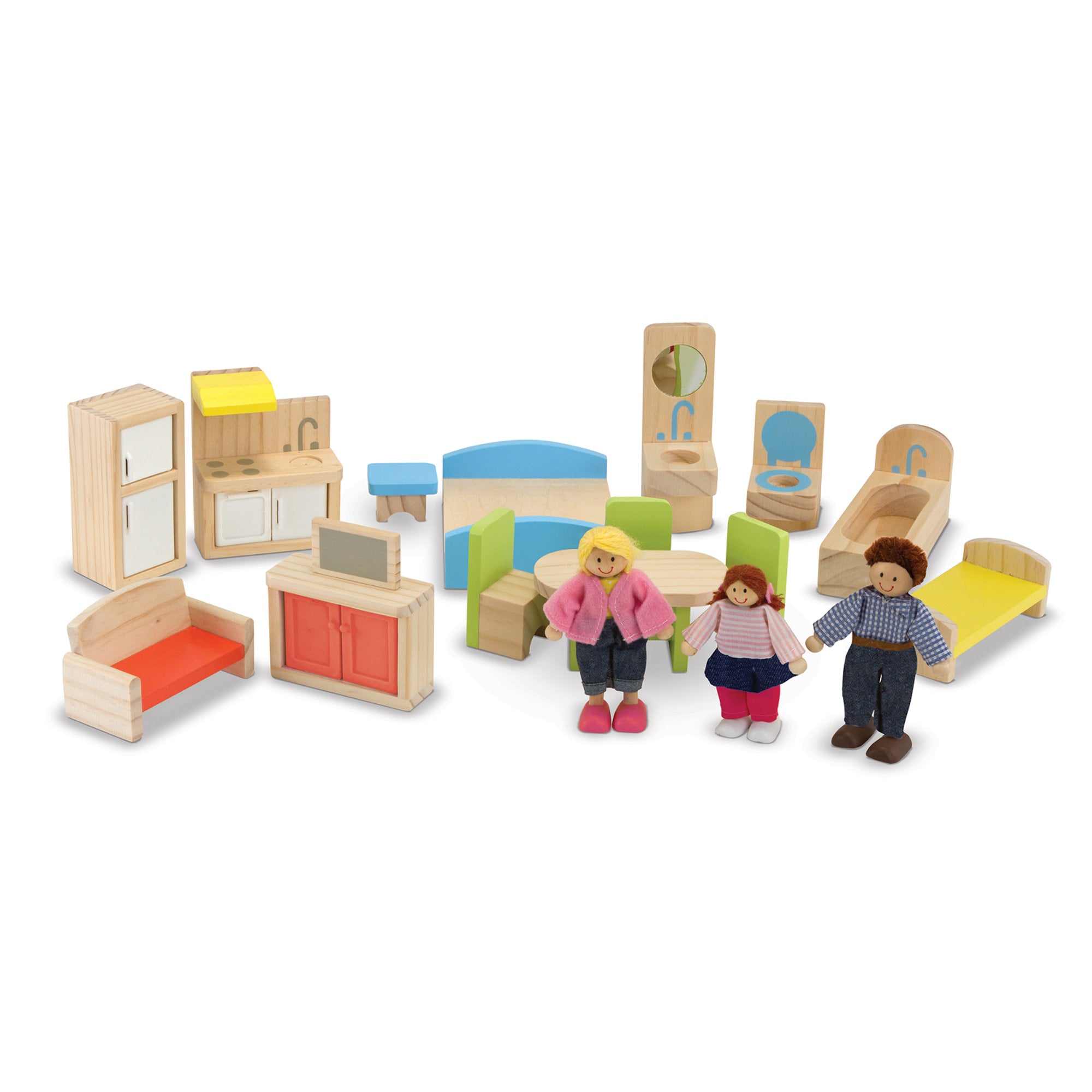 Hi Rise Wooden Dollhouse and Furniture Set Melissa Doug