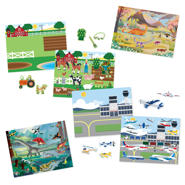 An assembled or decorated The Melissa & Doug Reusable Sticker Pads Set:  Prehistoric, Habitats, and Vehicles