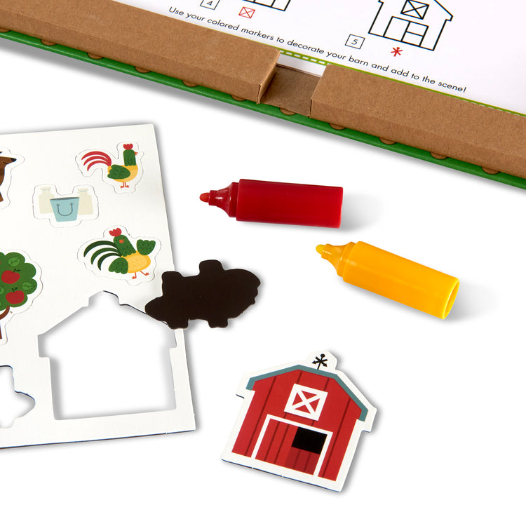  The Melissa & Doug Natural Play: Play, Draw, Create Reusable Drawing & Magnet Kit – Farm (38 Magnets, 5 Dry-Erase Markers)