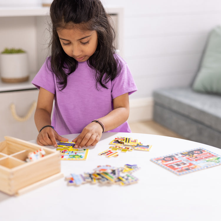 Wooden Jigsaw Puzzles in a Box - Vehicles