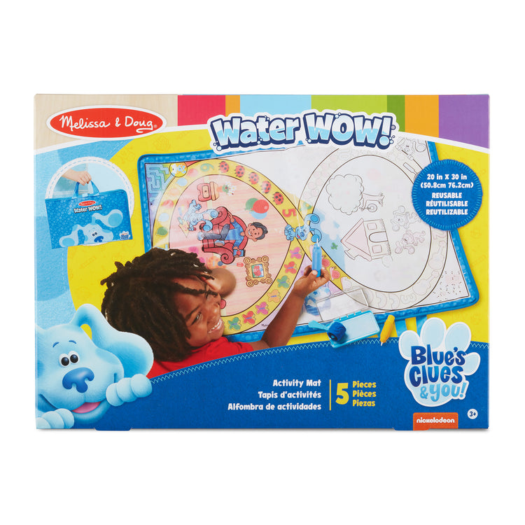 The front of the box for The Melissa & Doug Blue's Clues & You! Water Wow! Activity Mat (20 Inches x 30 Inches) With Reusable Water Reveal Surface