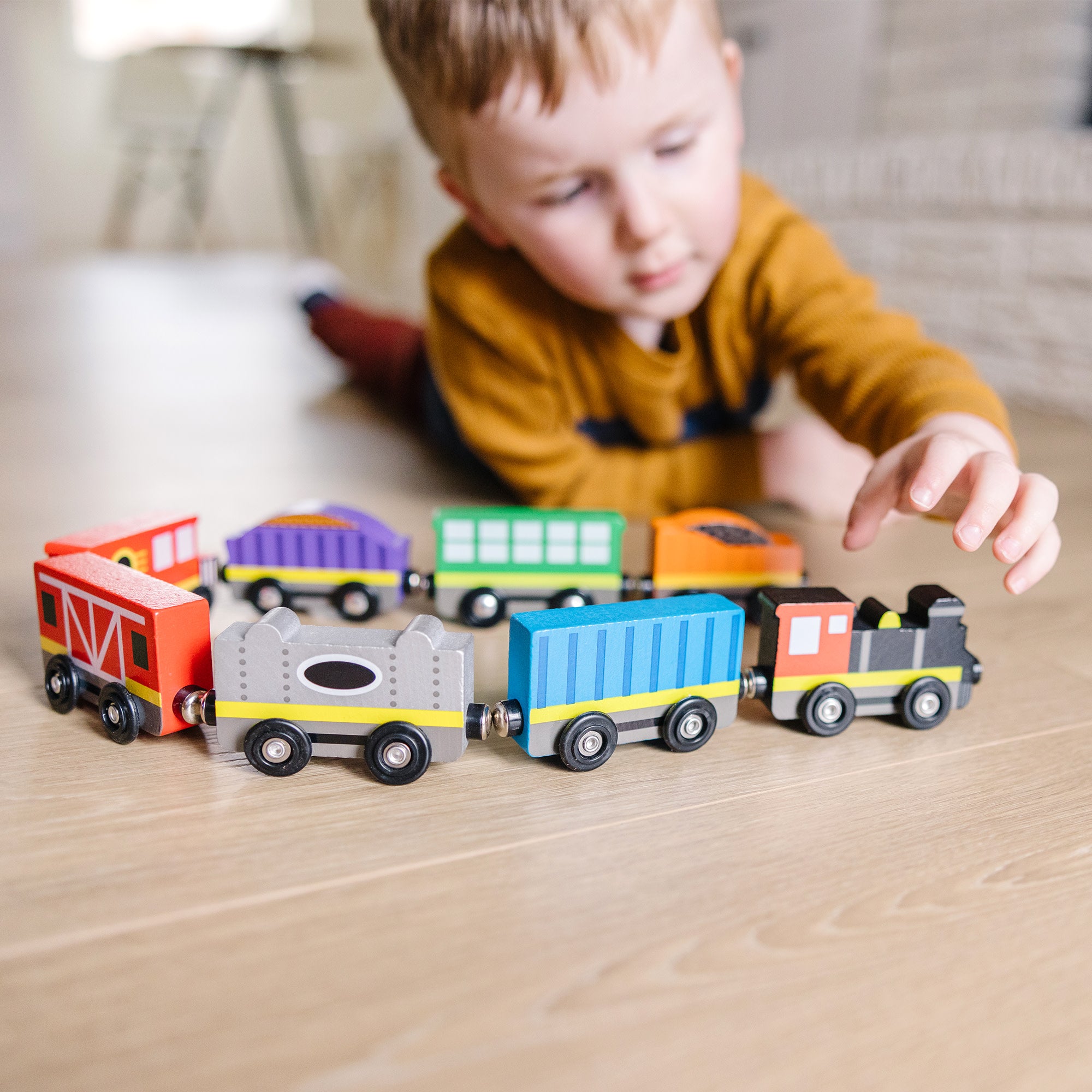 Melissa & Doug wooden factory railway set