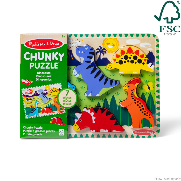 Chunky Puzzle Dinosaurs 7 pieces (wood)