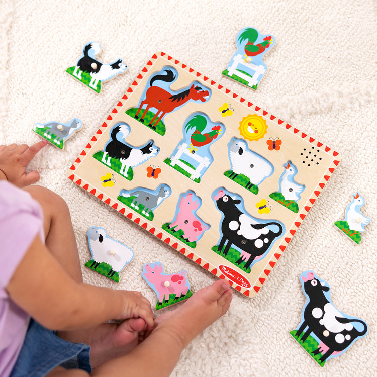 Wooden Sound Puzzle 2-Pack – Farm Animals, Vehicles