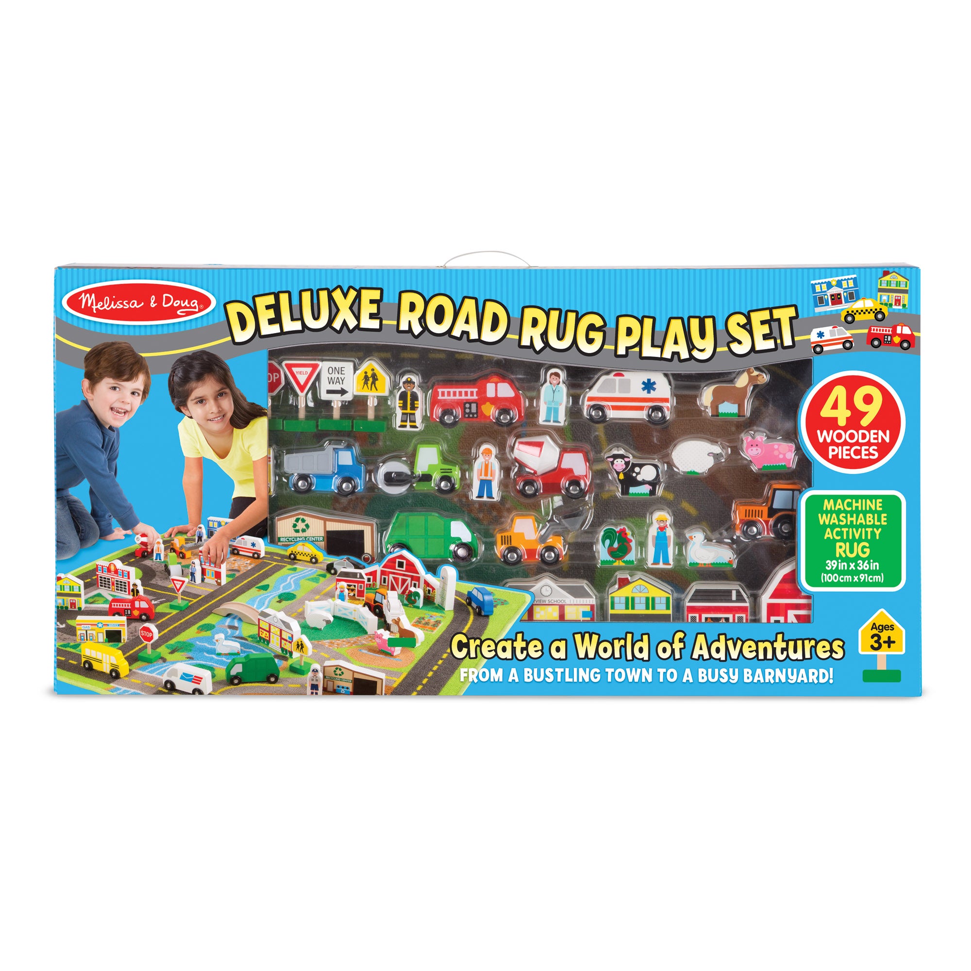 Roadway Play Set Multi Vehicle Activity Rug