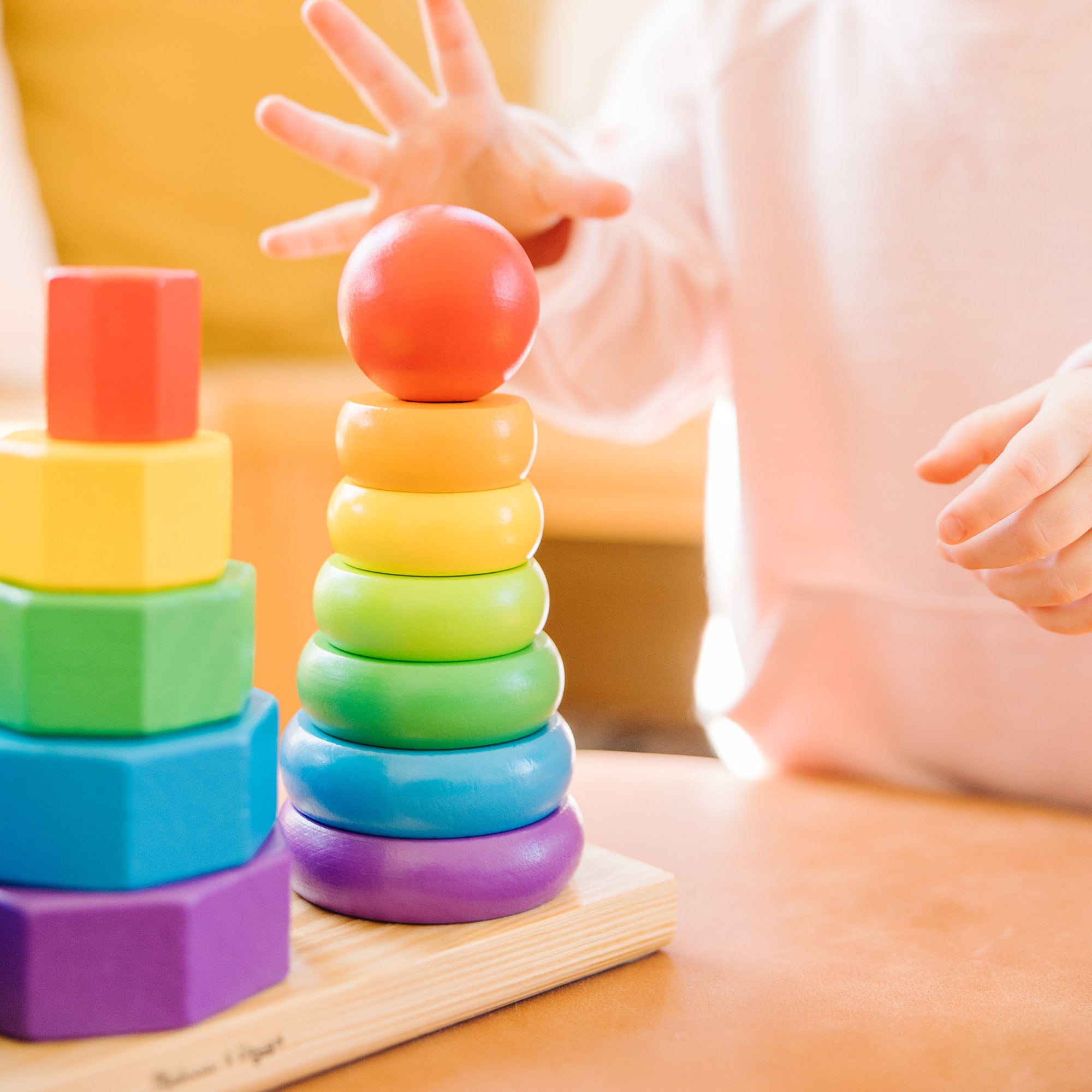 Melissa & doug geometric stacker toddler toy clearance