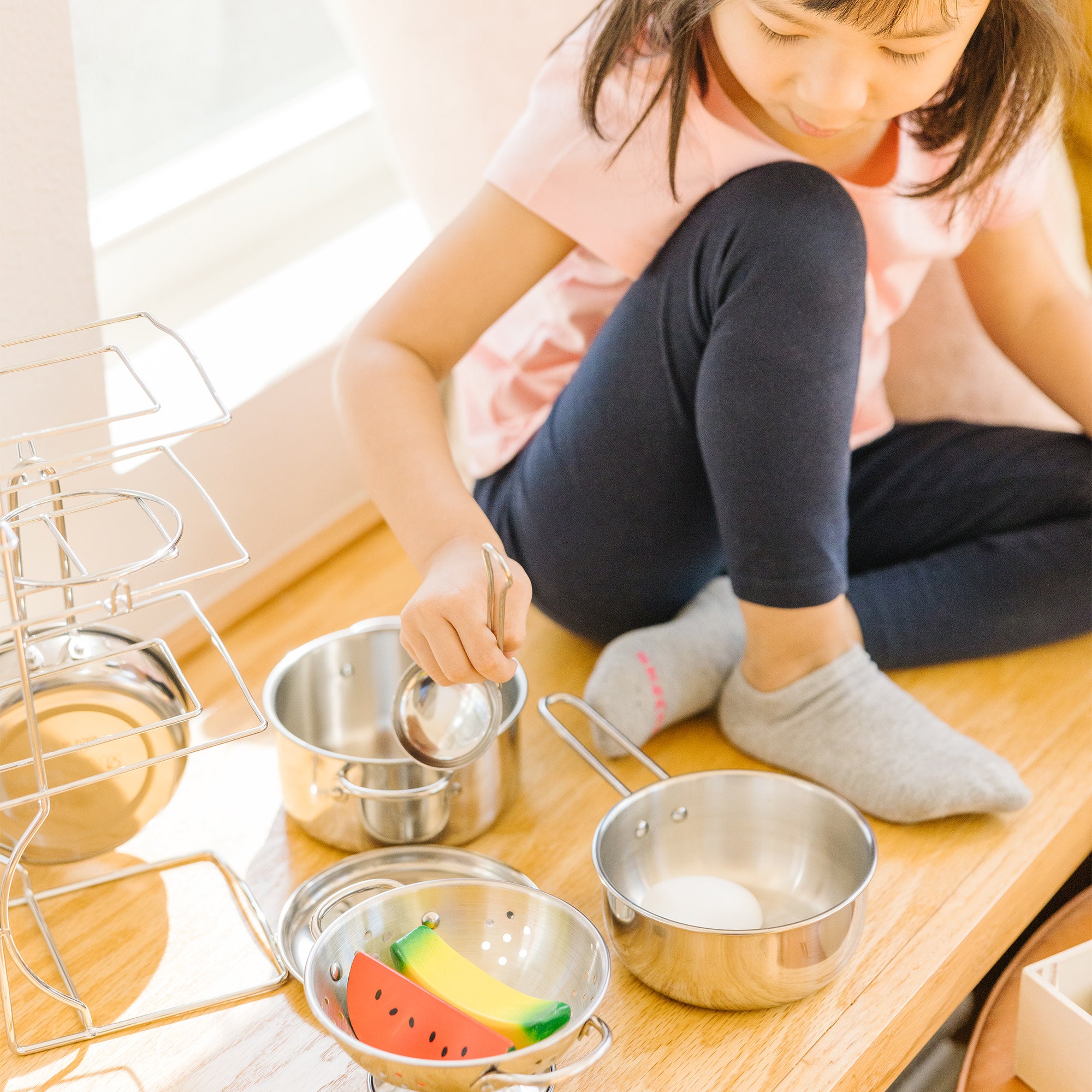 Stainless steel play pots and pans online