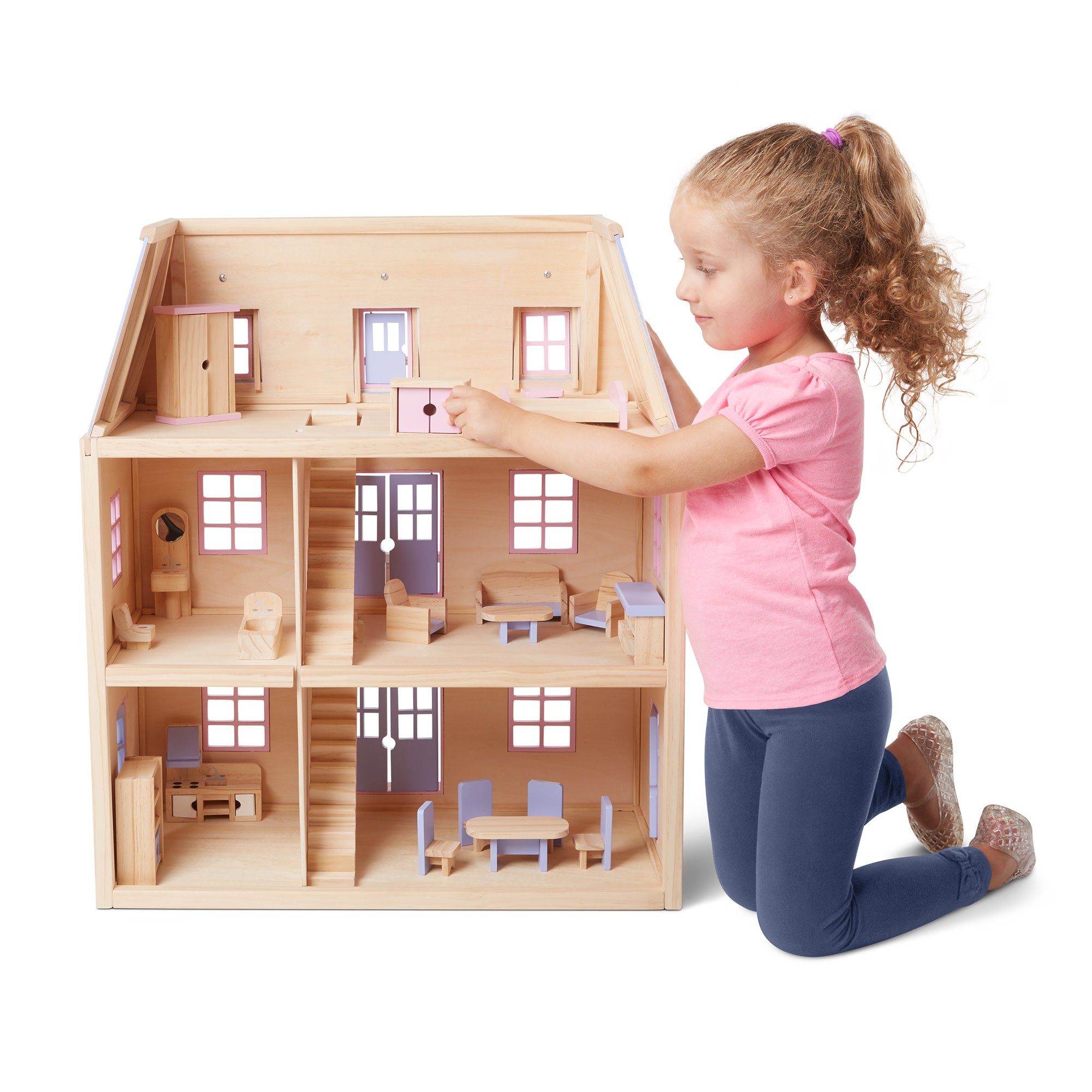 Wooden Multi Level Dollhouse