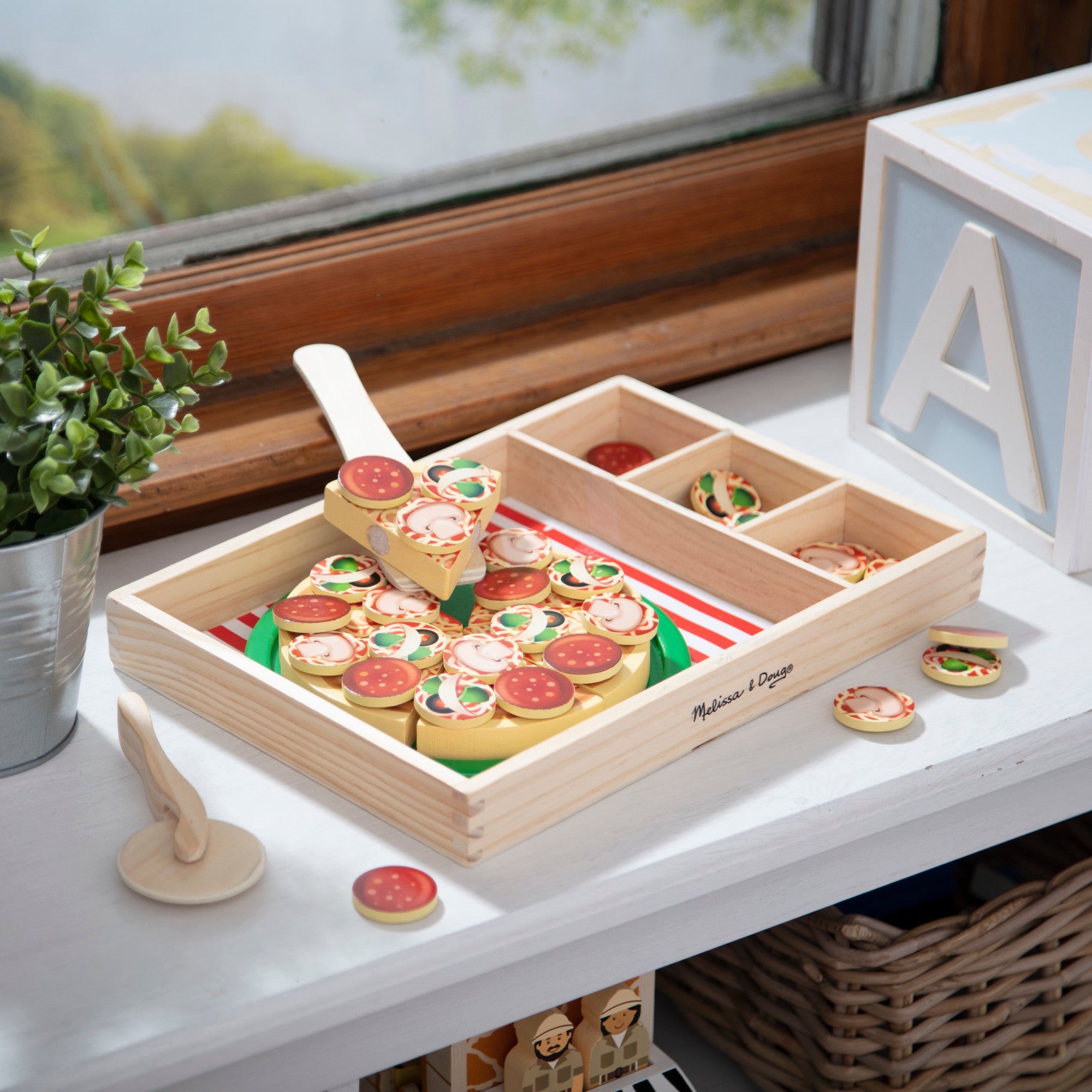 Melissa & doug pizza store party wooden play food