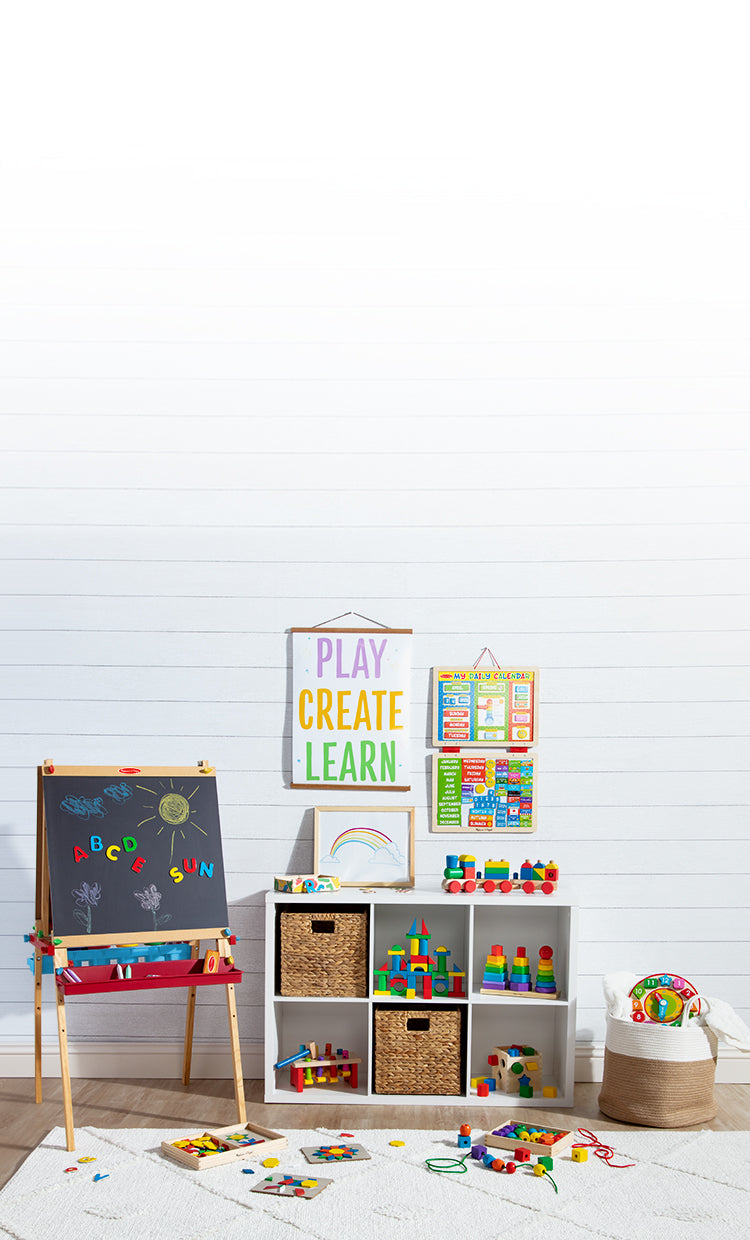 Playroom Play The Day Away Pastel Rainbow Poster