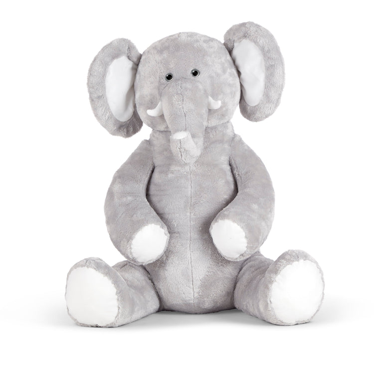 An assembled or decorated The Melissa & Doug Gentle Jumbos Elephant Giant Stuffed Plush Animal (Sits Nearly 3 Feet Tall)