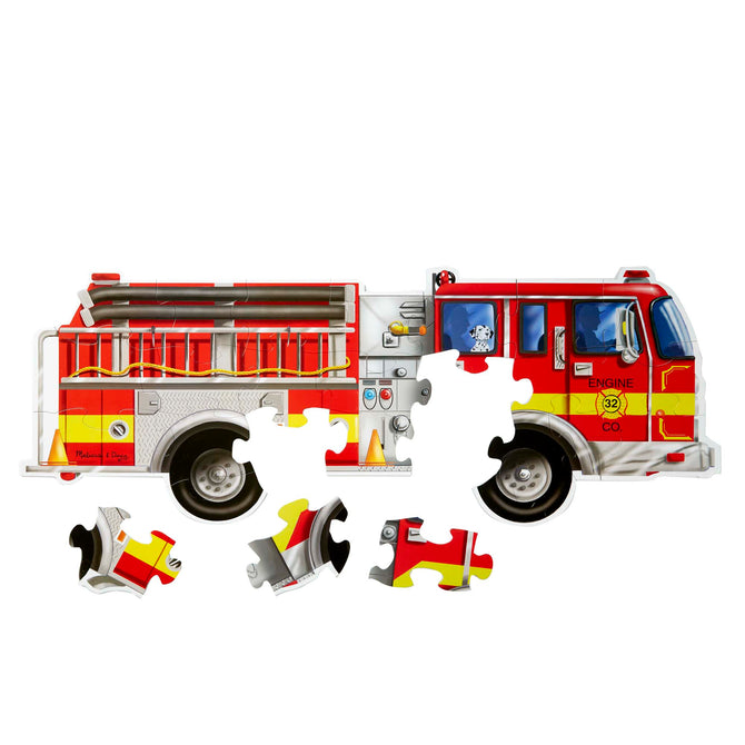 Giant Fire Truck Floor Puzzle - 24 Pieces