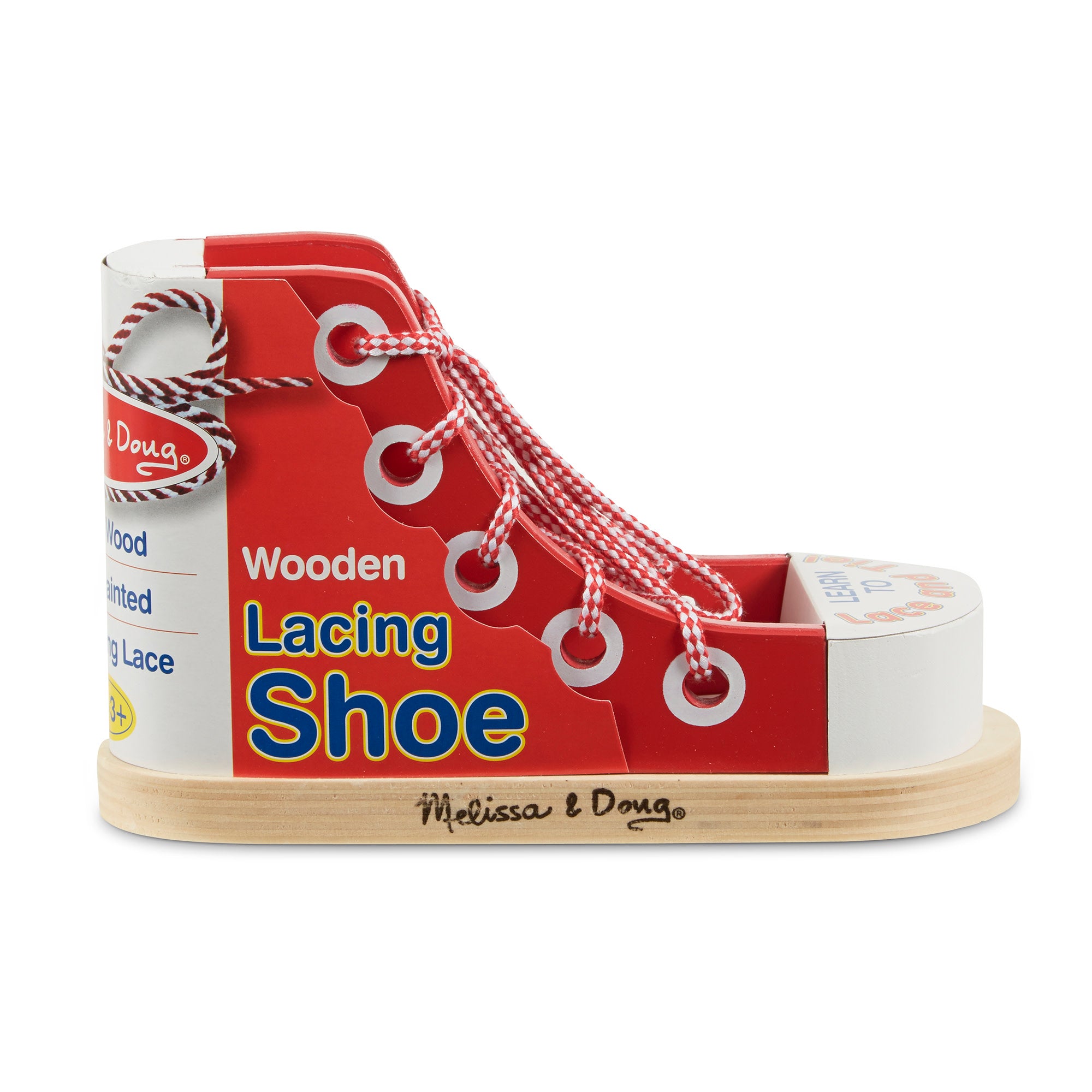 Shoe Lacing Toy Wooden Lacing Shoe