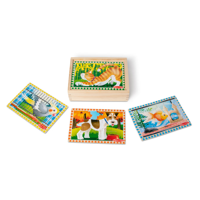 Wooden Jigsaw Puzzles in a Box - Pets