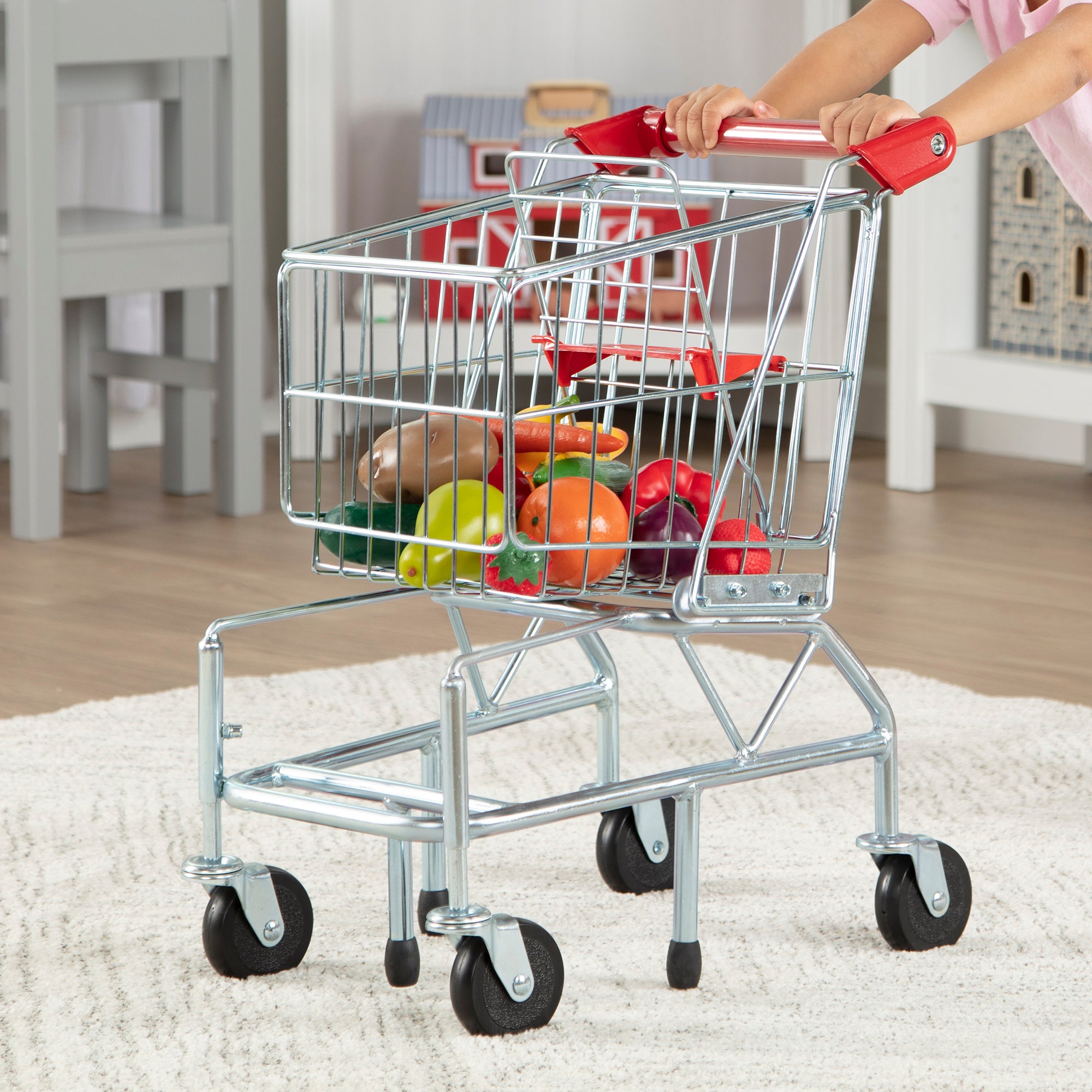 Melissa and doug shopping cart with food on sale