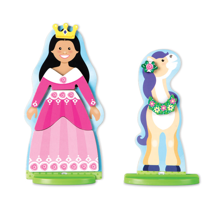  The Melissa & Doug Princess & Horse Magnetic Pretend Play Wooden Dolls Pretend Play Set (35 pcs)