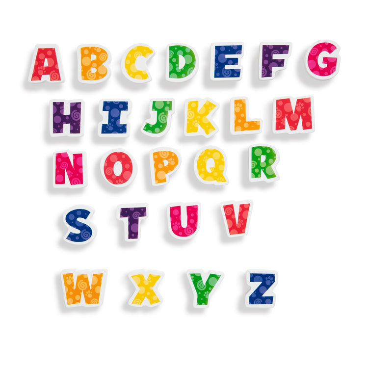 The loose pieces of The Melissa & Doug Blue's Clues & You! Wooden Chunky Puzzle - Alphabet (26 Pieces)