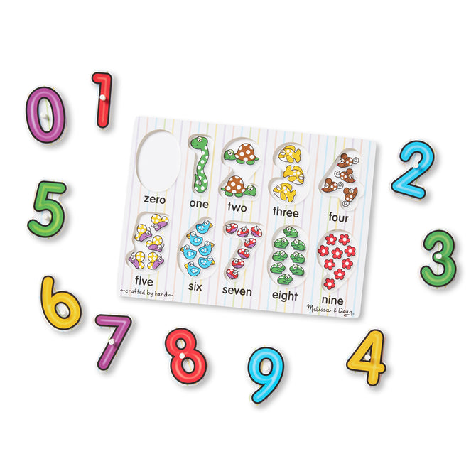 Lift & See Numbers Peg Puzzle - 10 Pieces